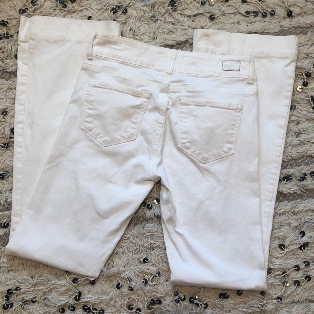 White flared Paige jeans. - Picture 2 of 5